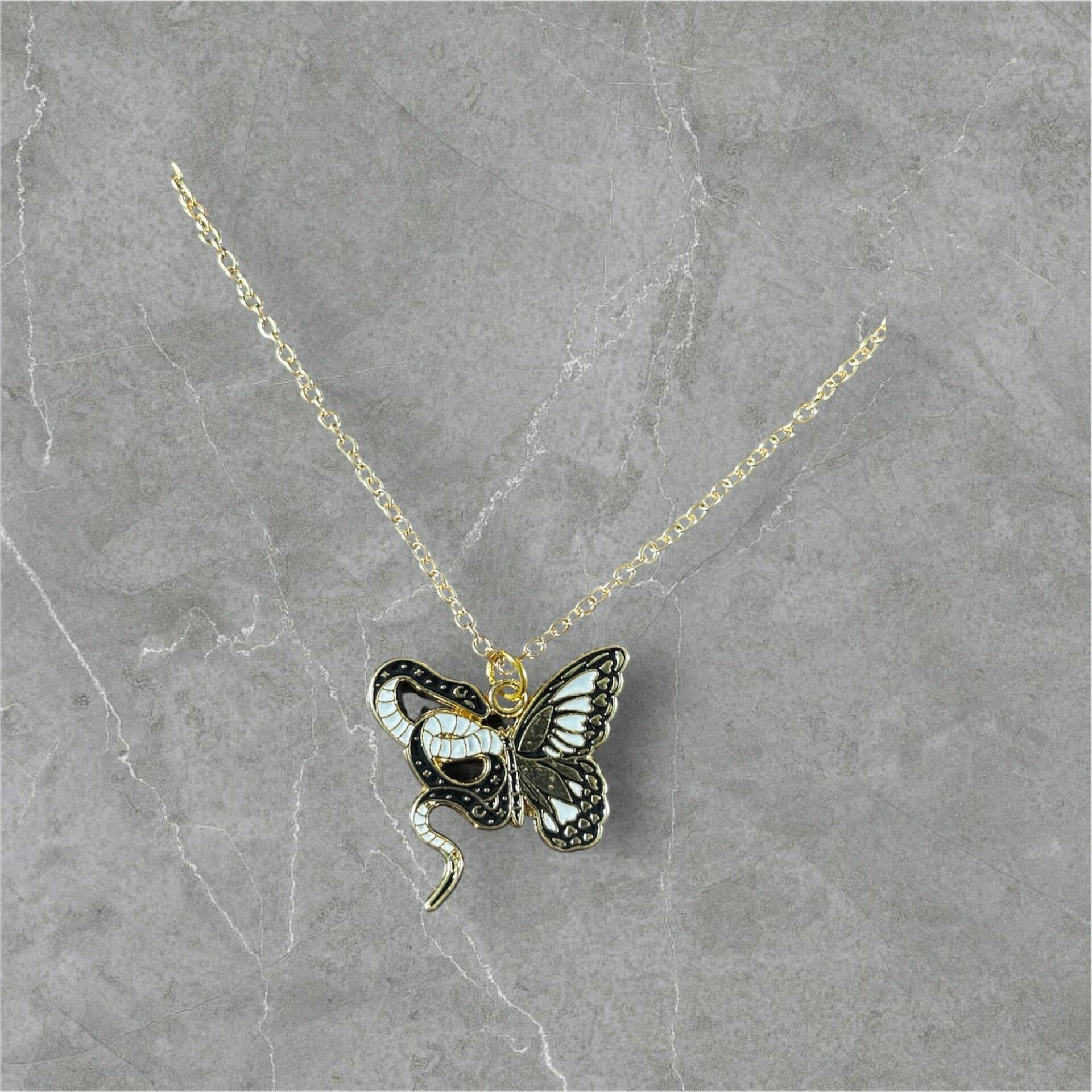 Snake Butterfly Necklace