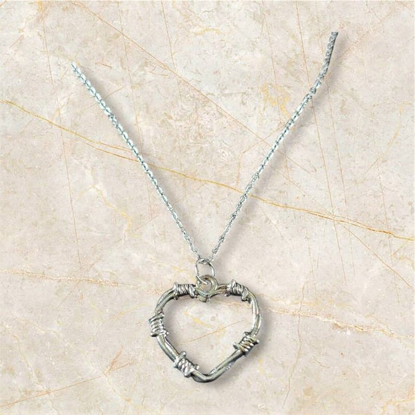 Barbed Wire Heart Necklace