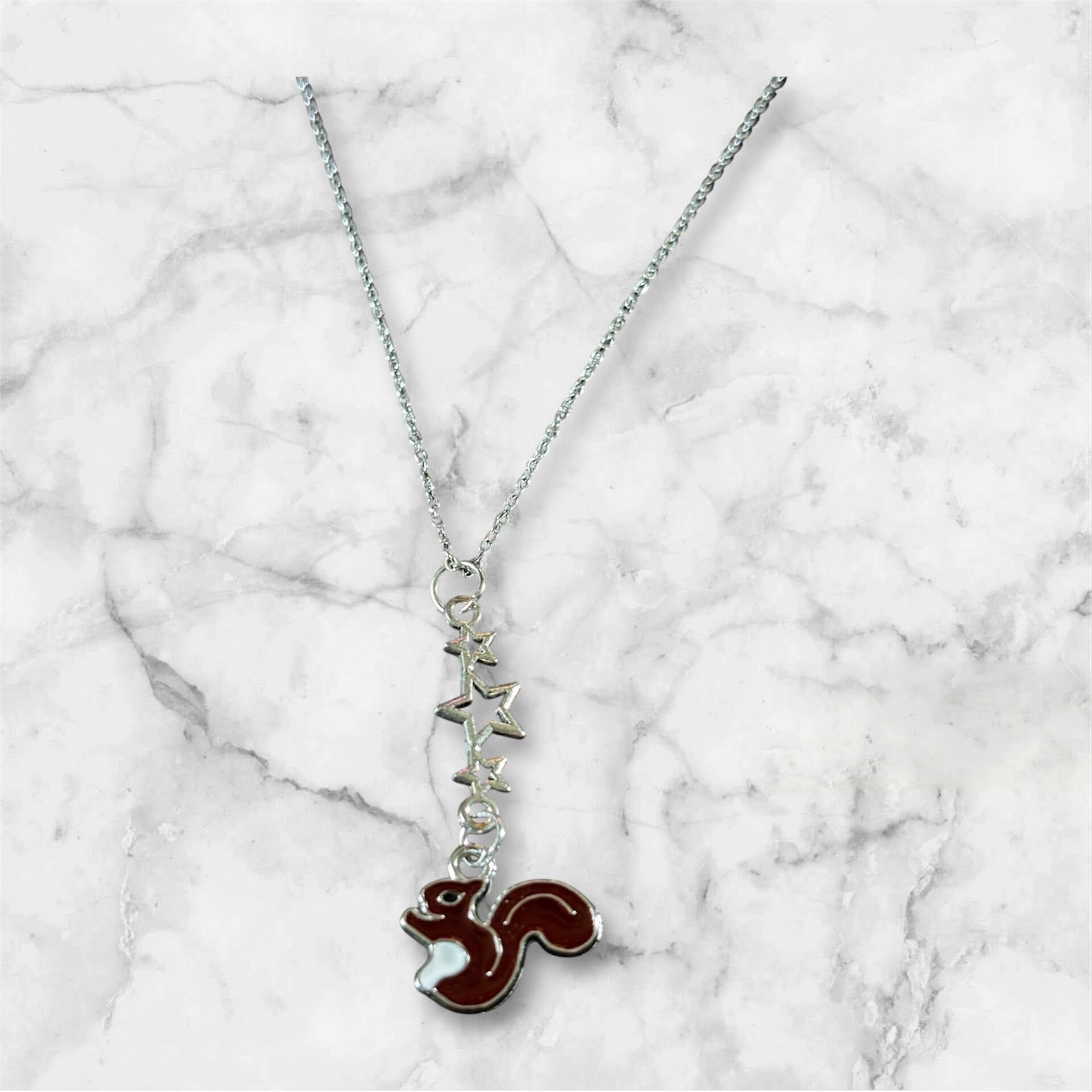 Squirrel and Stars Necklace