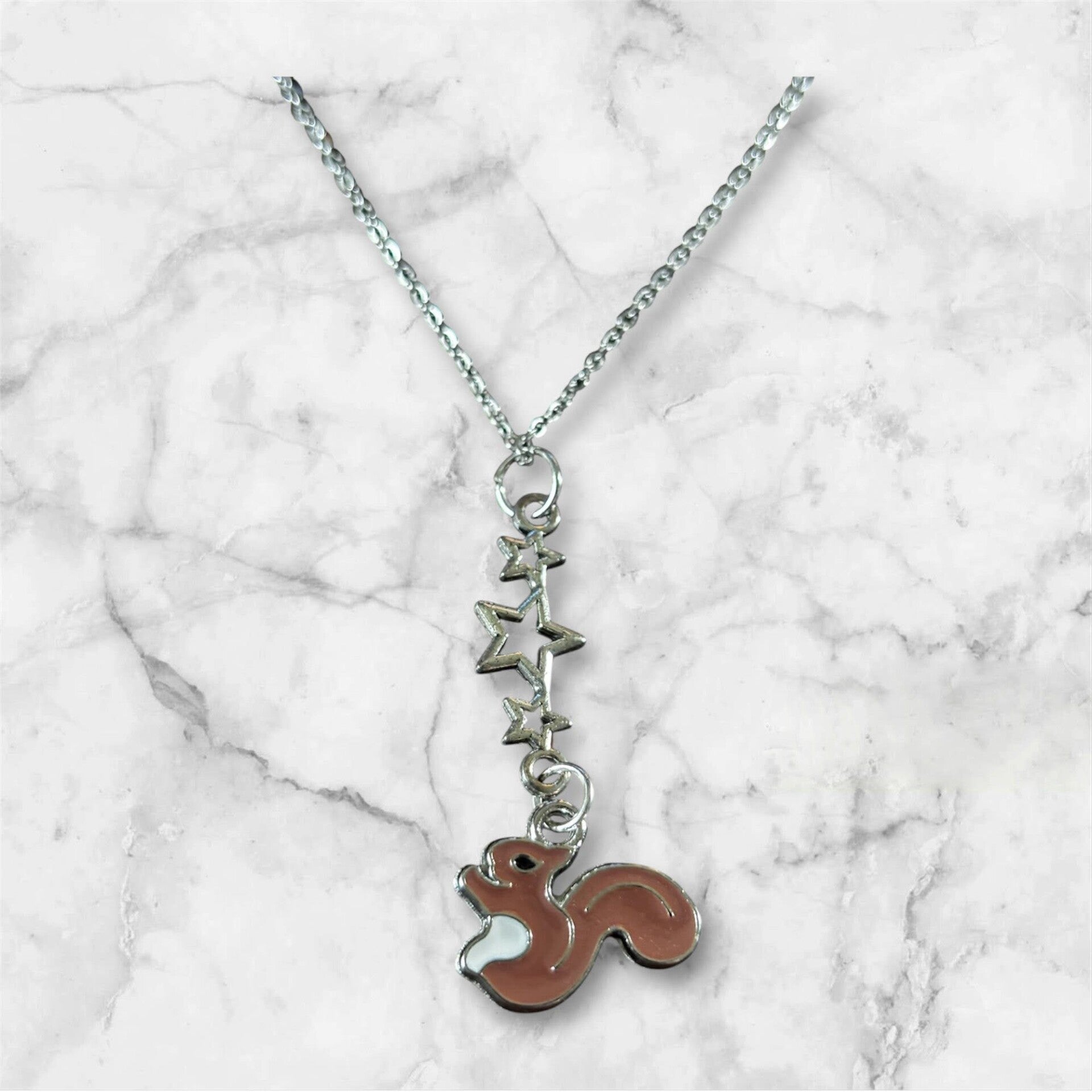 Squirrel and Stars Necklace