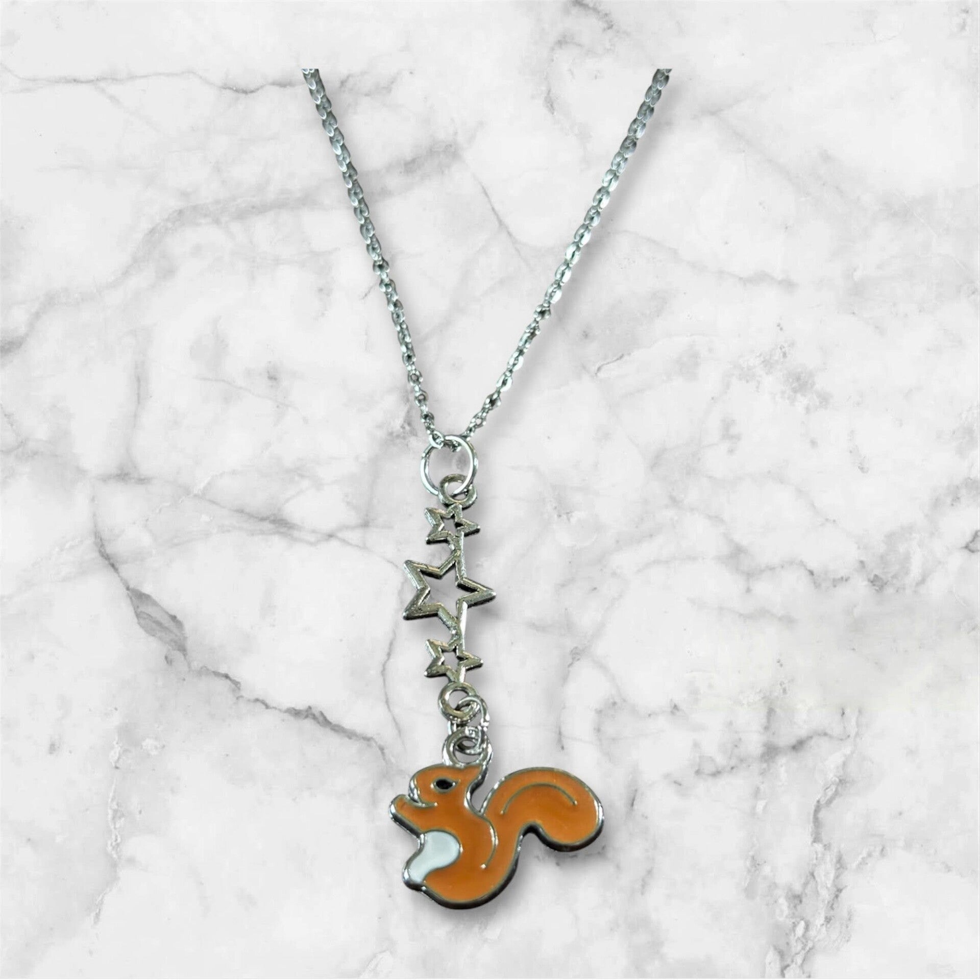 Squirrel and Stars Necklace