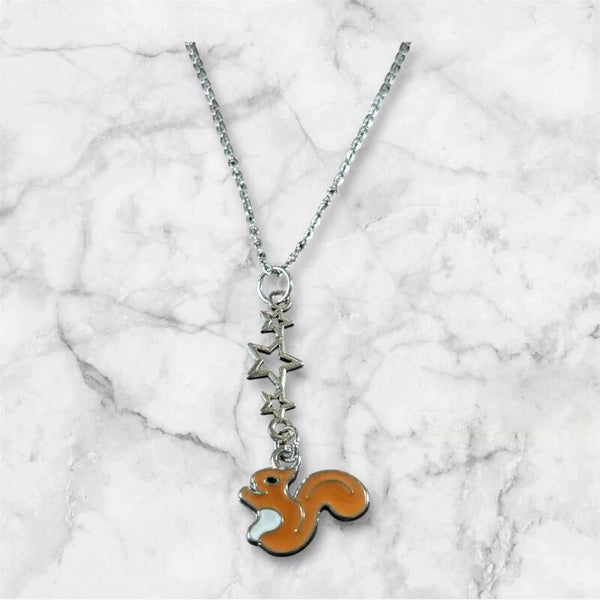 Squirrel and Stars Necklace