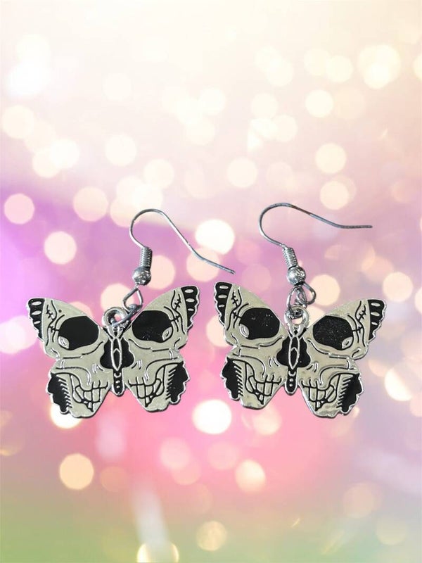 Skull Butterfly Earrings