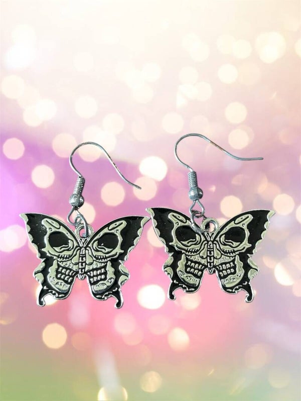 Skull Butterfly Earrings