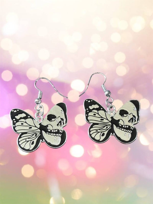 Skull Butterfly Earrings