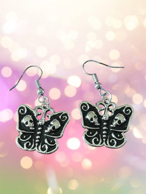 Skull Butterfly Earrings