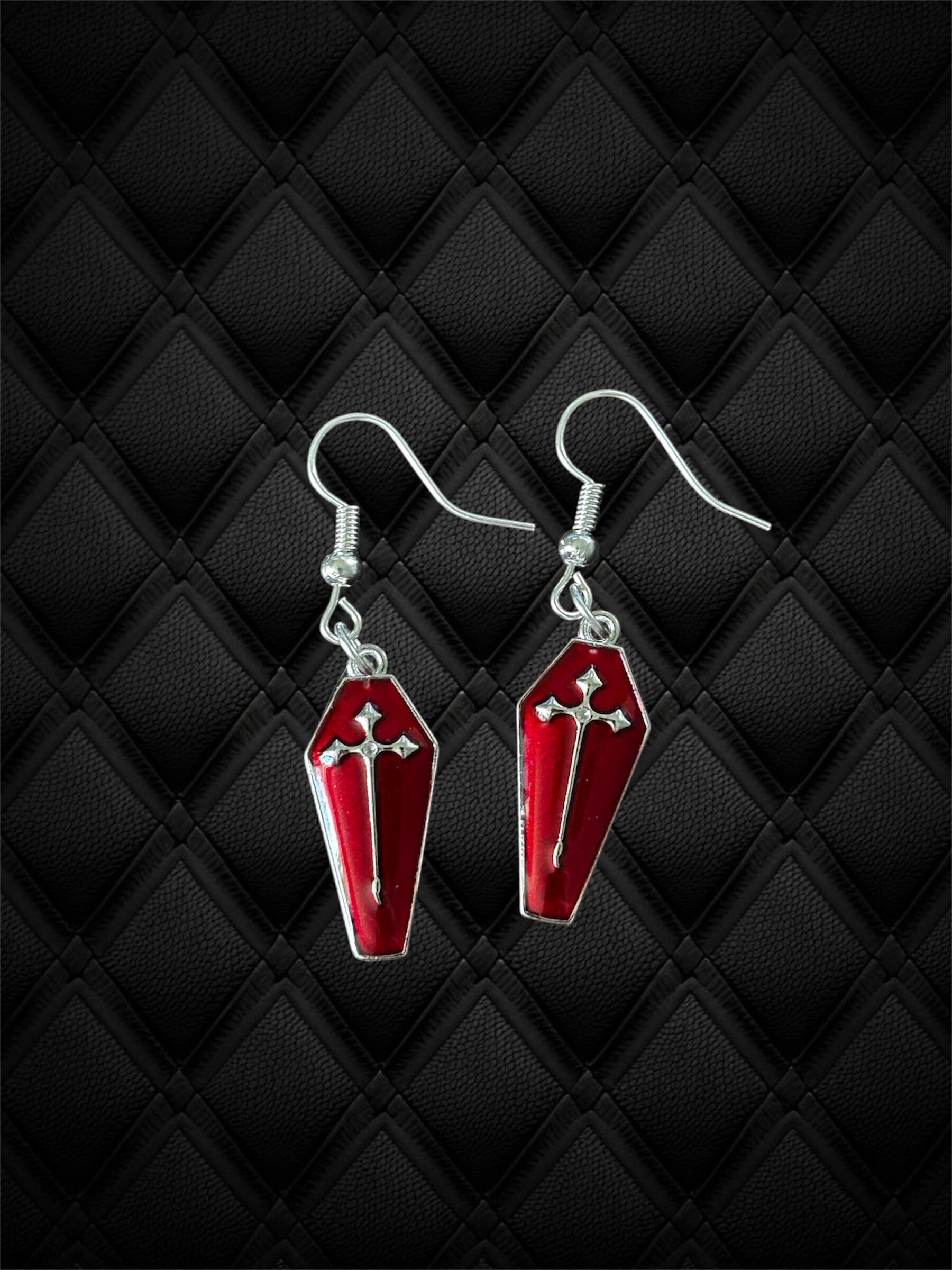 Red Coffin Earrings