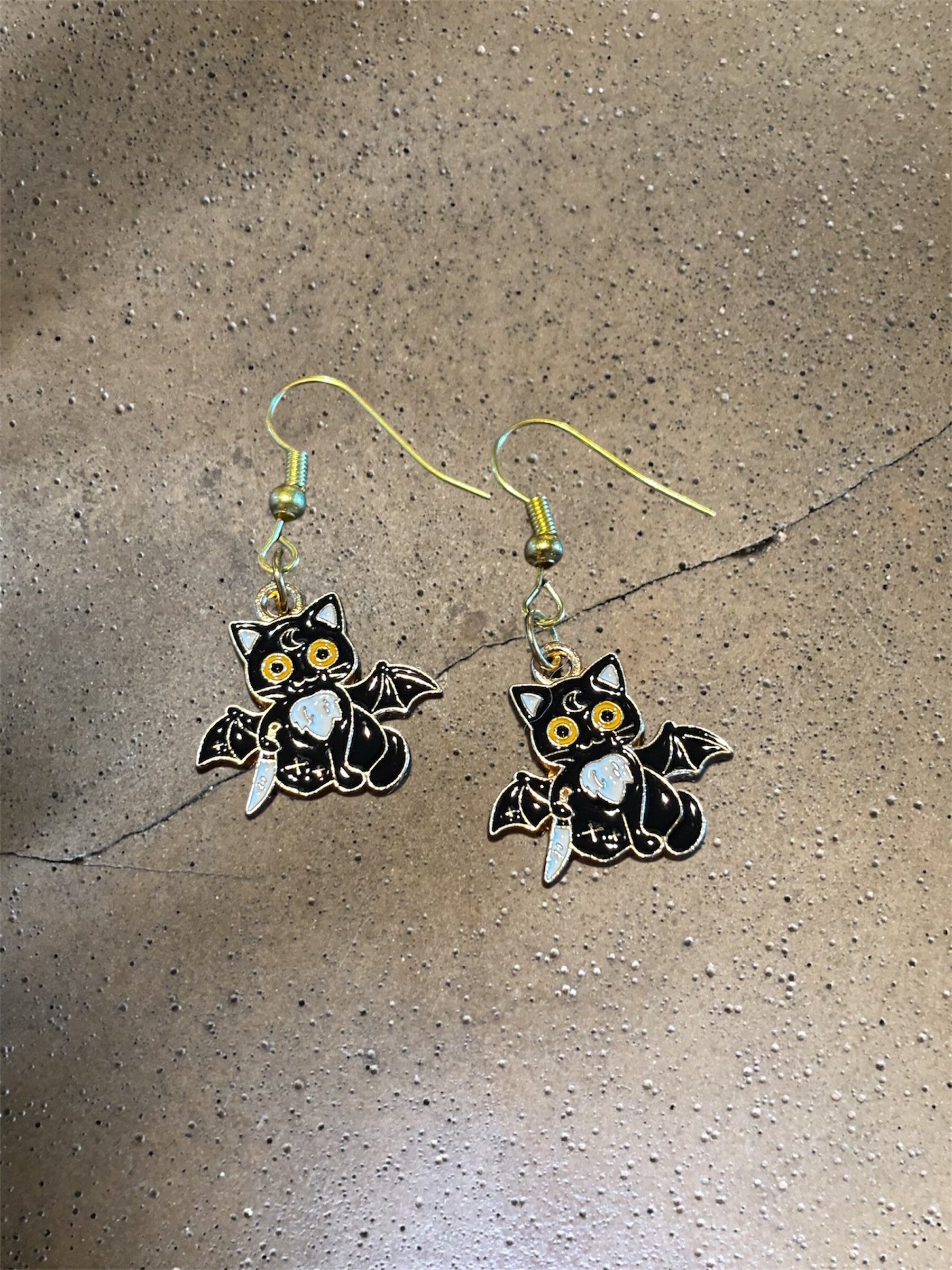 Bat Cat Earrings
