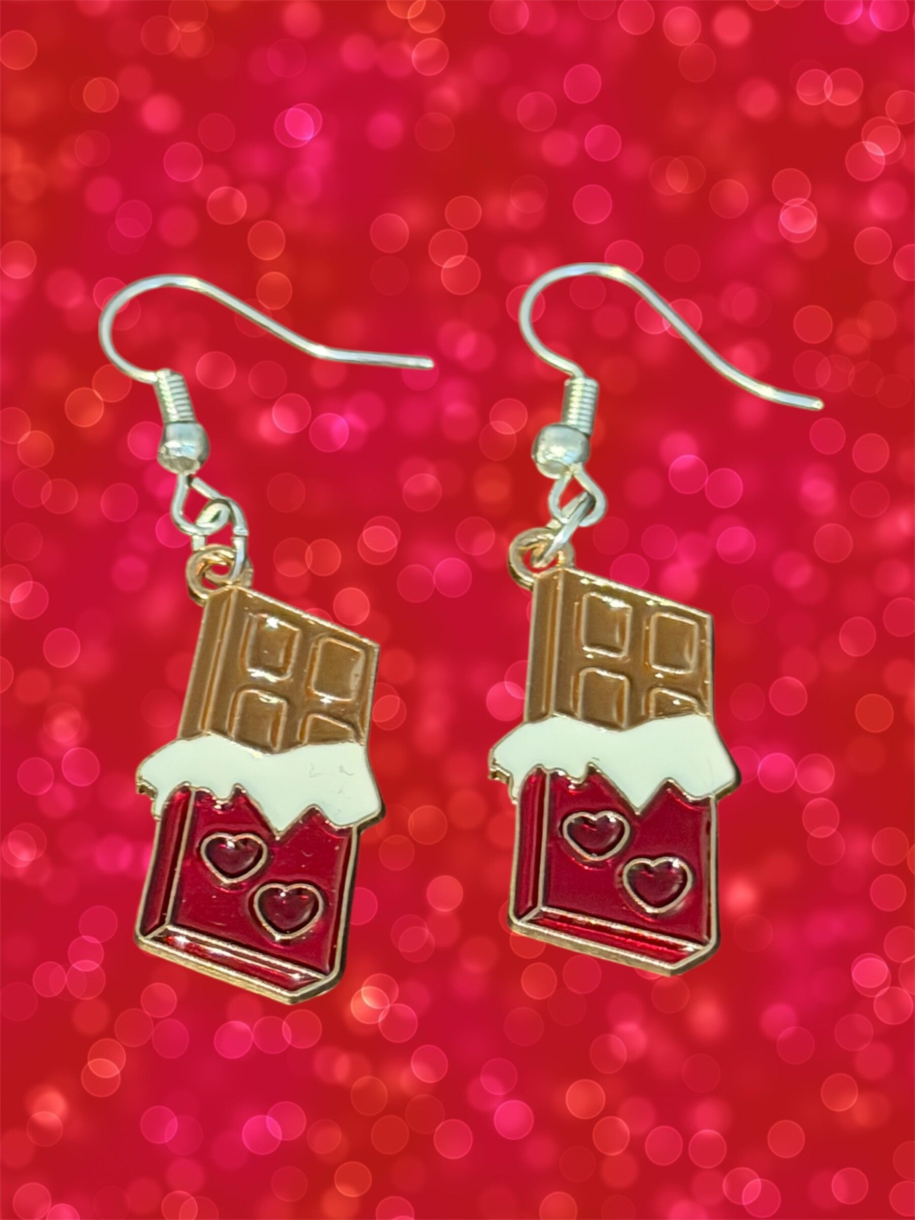 Red Chocolate Bar Earrings