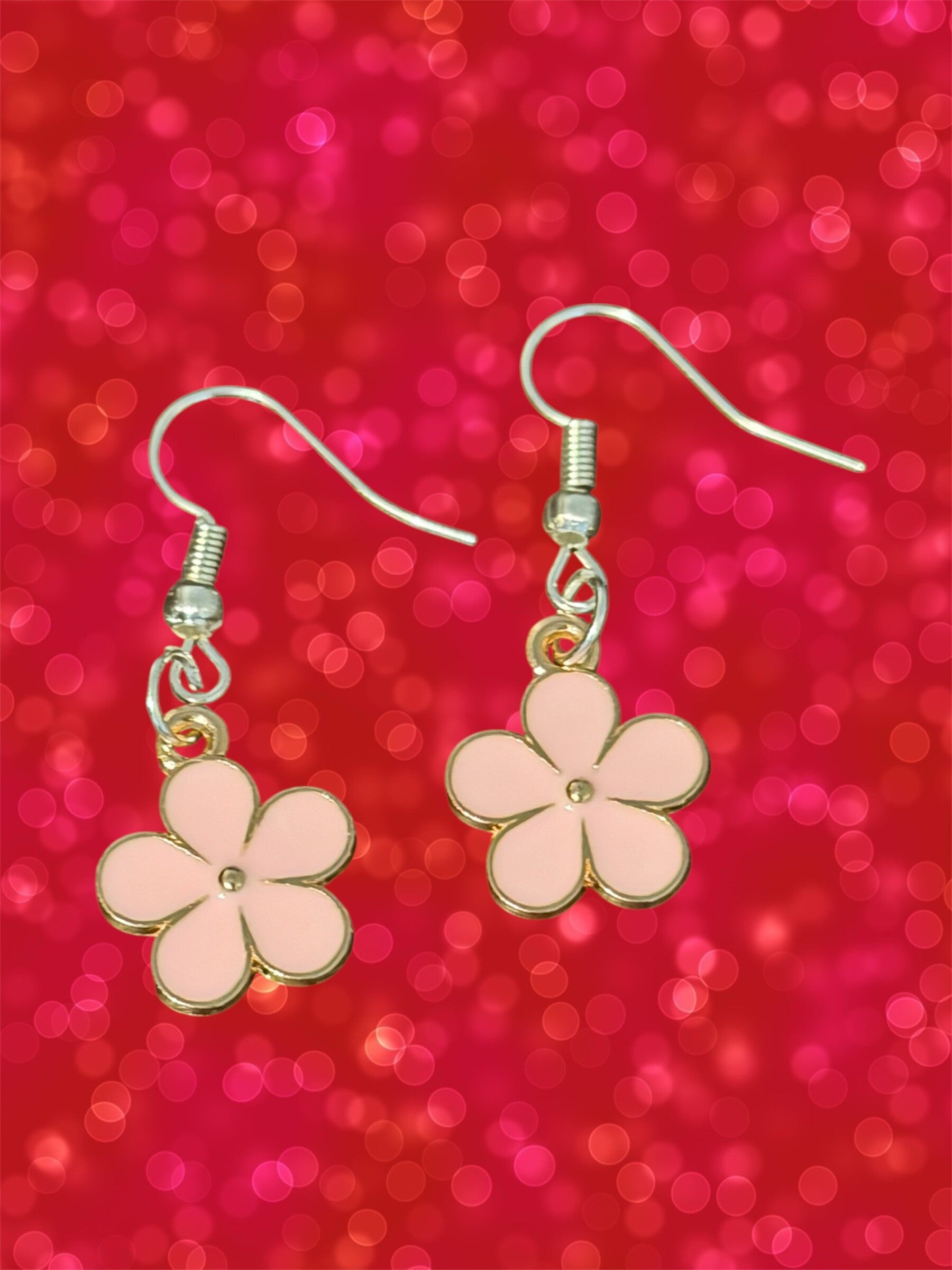 Pink Flower Earrings