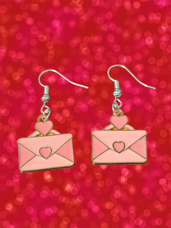Pink Envelope Earrings