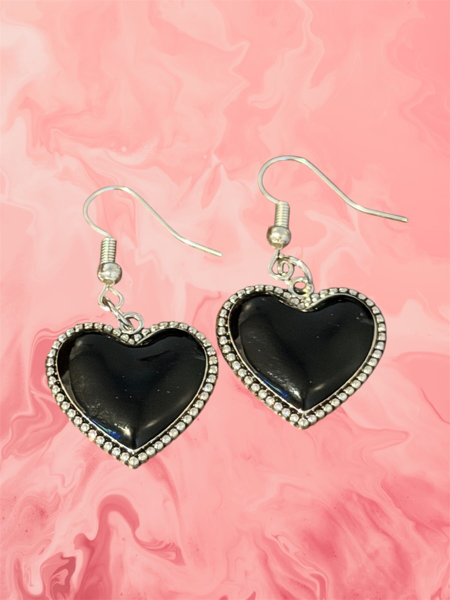 Black Heart Earrings