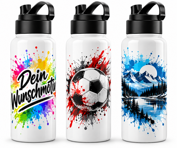 Wasserflasche mit Wunschaufdruck