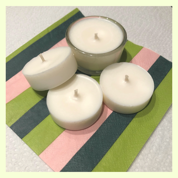 Glazen theelicht + 3 navullingen