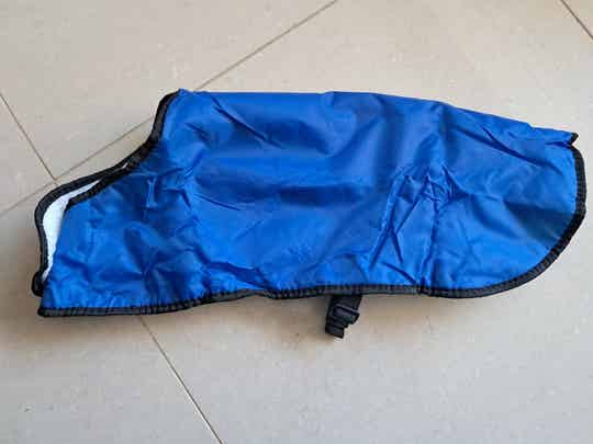 Honden Regenjas - 45cm - Bruin en Blauw