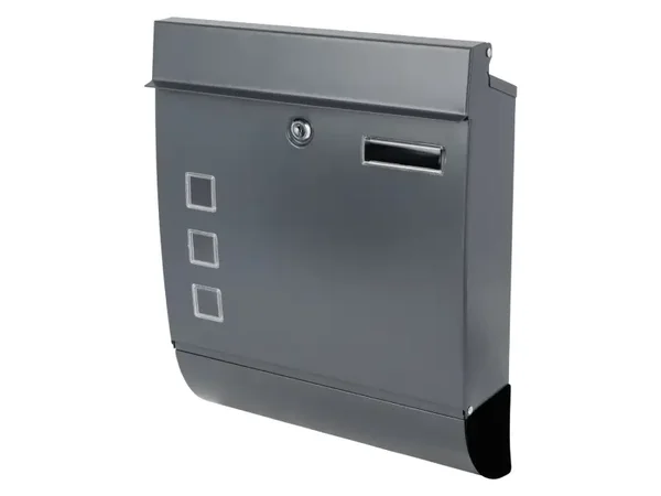 Brievenbus - Grijs - RVS - H 45 x B 35,5 x D 12 cm