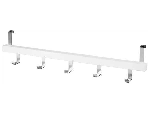 Wand-/Deurkapstok - Zwart of wit - 5 Haken van RVS