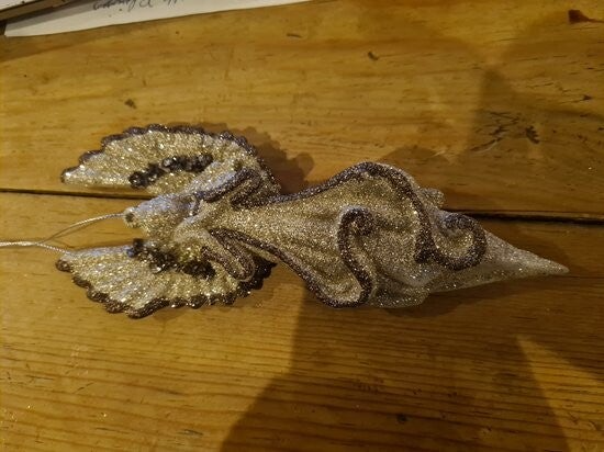 Kerst engel hangers - 4 stuks - Glitters - Zilver