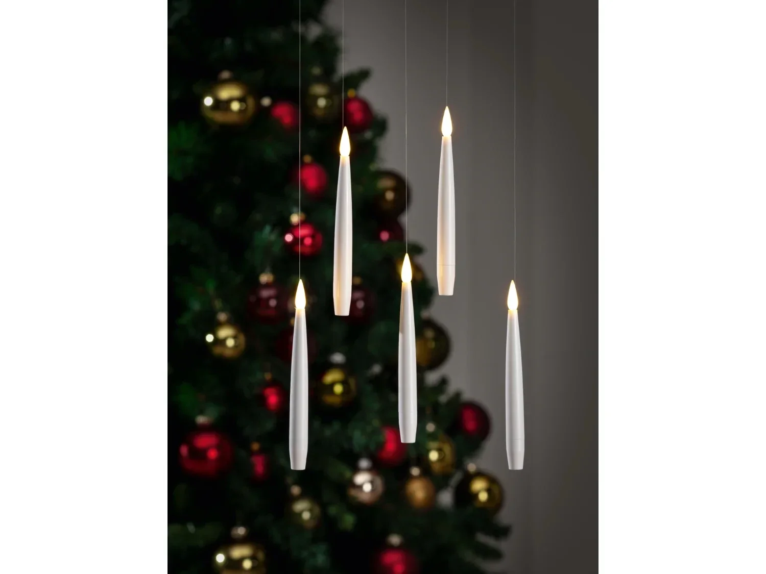 Zwevende LED - Kaarsen 10 stuks - wit en Rood