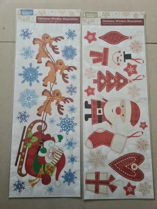 Kerst raamdecoratie 2 stuks - 2 soorten