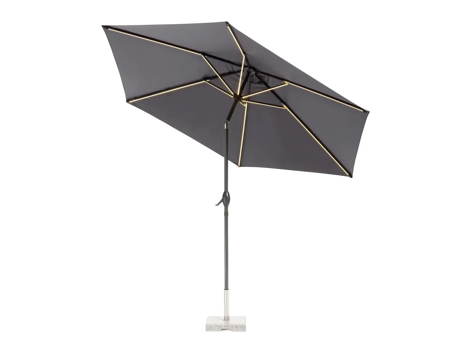 Parasol met Solar verlichting - 293 x 251 cm - Antraciet