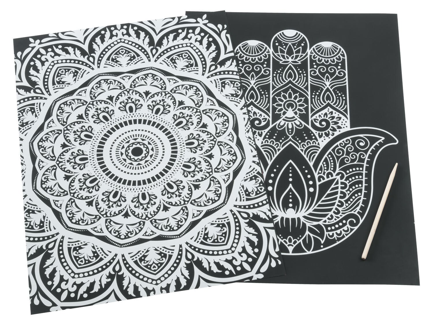 Krastekeningen Mandala - 4-delig - Gekleurd