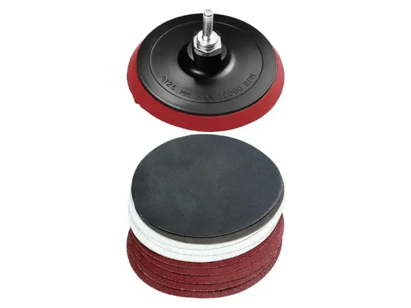 3x 12 delig klittenbandschuurschijf met schuurpapier
