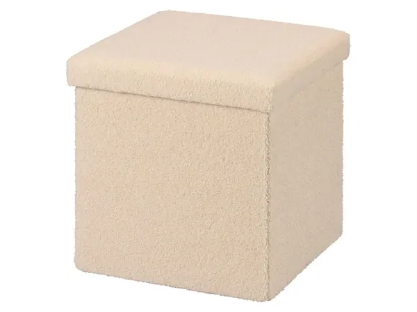 Opbergbox - Poef - teddy stof beige