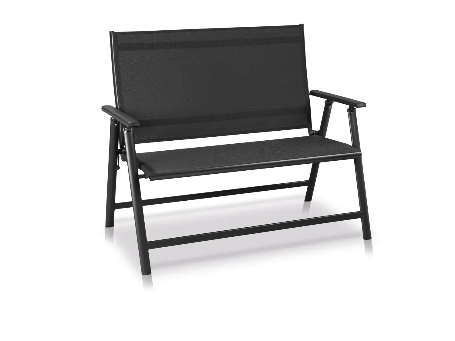 Aluminium Tuinbank - Zwart - 118 x 66 x 96 cm