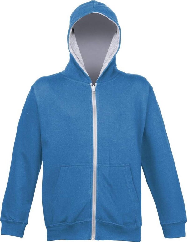 AWDis Just hoods Vest / Hoodie - Blauw/grijs - maat XL