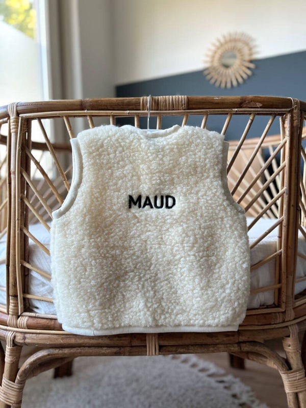 Bodywarmer merinowol | Flate White