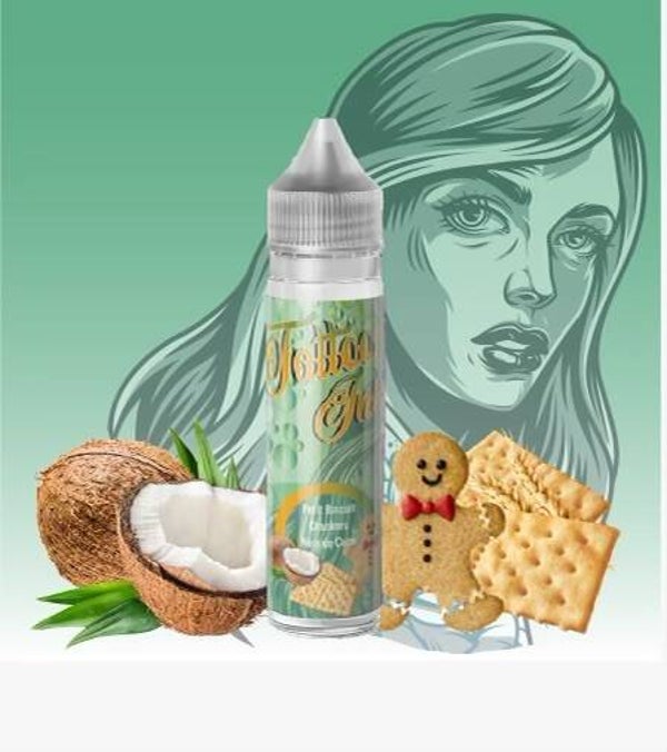 TATTOO - ELIQUIDE 50 ML- Petit Biscuit Crackers Noix de Coco