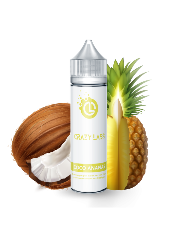 CRAZY LABS - ELIQUIDE 50 ML- Coco Ananas