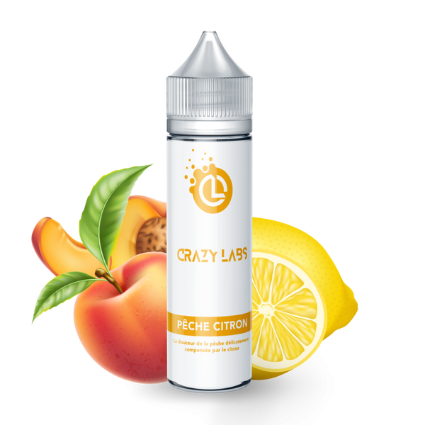 CRAZY LABS - ELIQUIDE 50 ML- Pêche Citron
