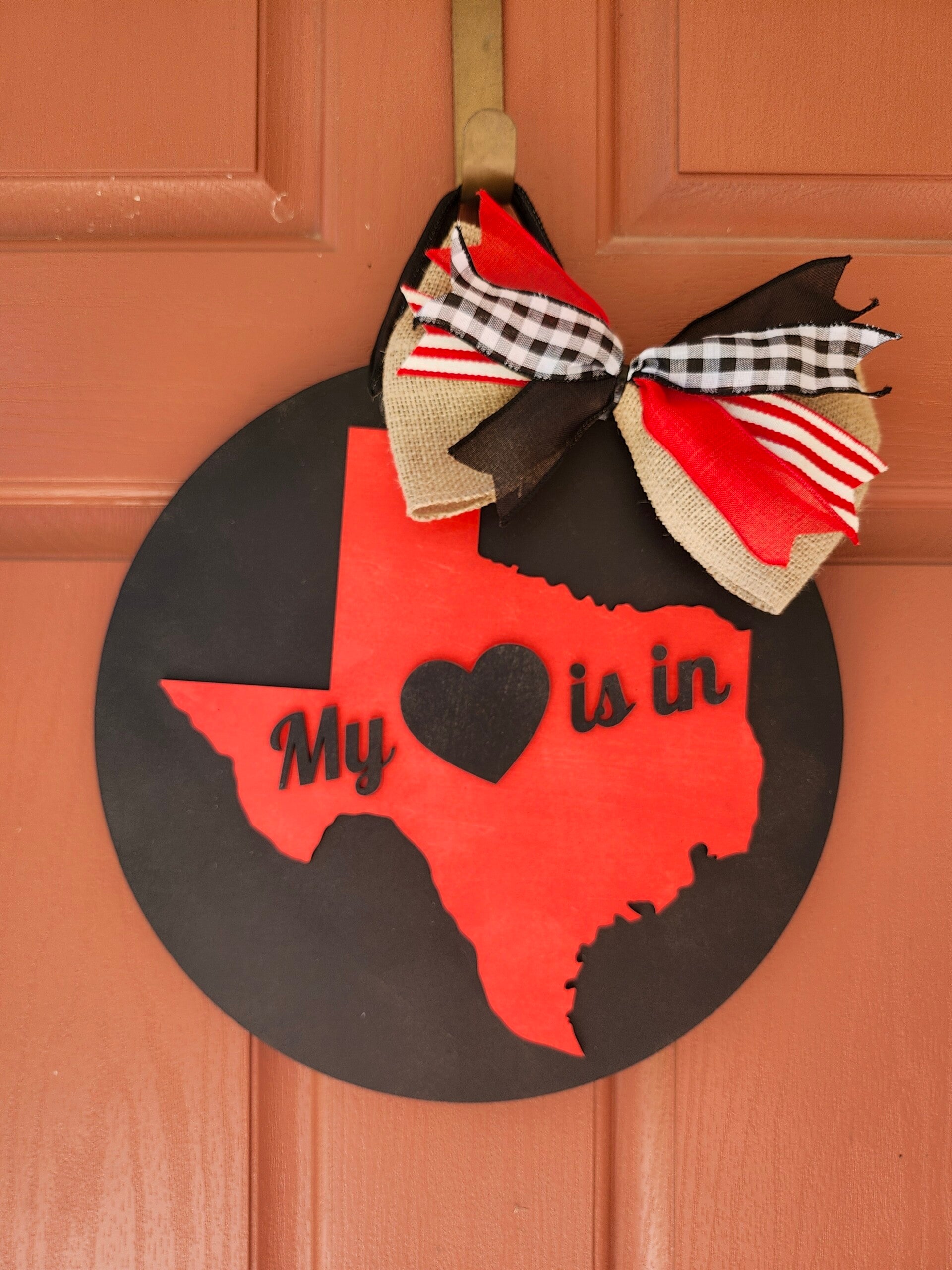 "My Heart is in..." Texas Door Hanger