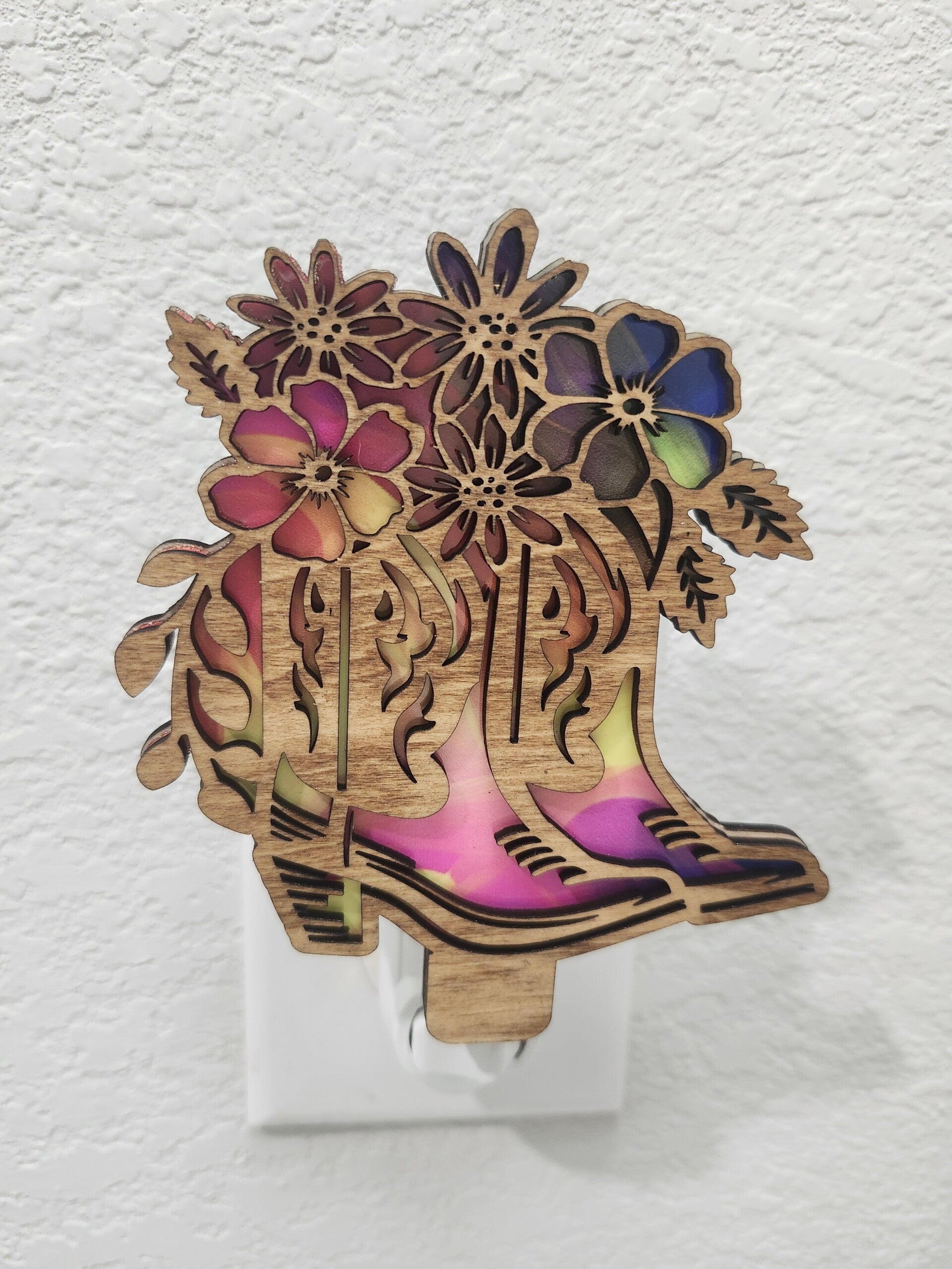 "Cowgirl Boots and Flowers" Nightlights