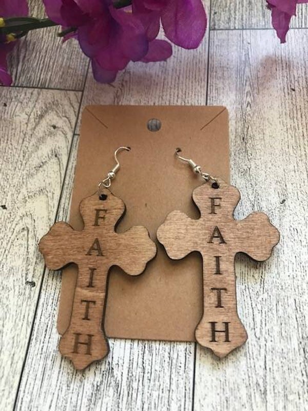 "Faith Cross" Earrings