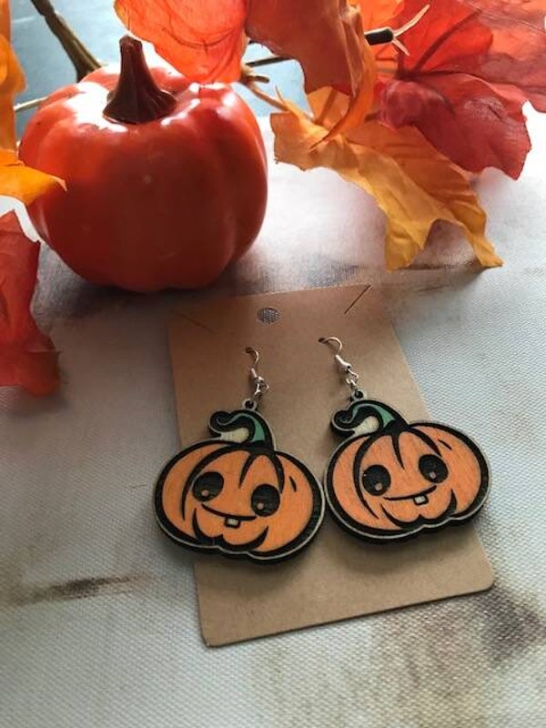 "Halloween Jack-O-Lanterns" Earrings