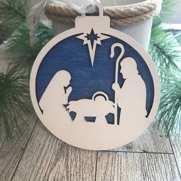 "Mary and Joseph Manger" Ornament