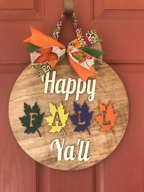 "Happy Fall Ya'll" Door Sign Hanger