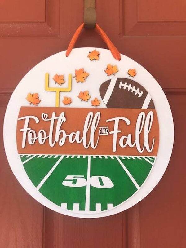 "Football and Fall" Door Hanger