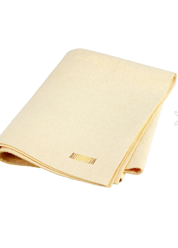 AutoFresh Car -Zeemleer Autodoek 50x70cm - Chamois Leather- Jumbo Size- Reinigingsdoek voor Auto Glas en Carrosserie Reiniging Auto Drogen Doek 50x70 cm