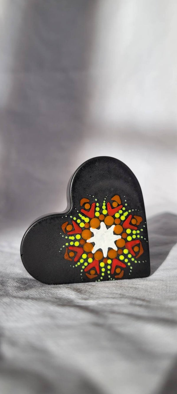 Herzförmiger Kartenhalter, Gelb-Orange
