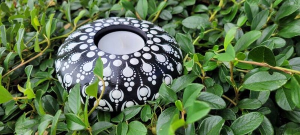 Teelicht-Mandala 10cm Black&White
