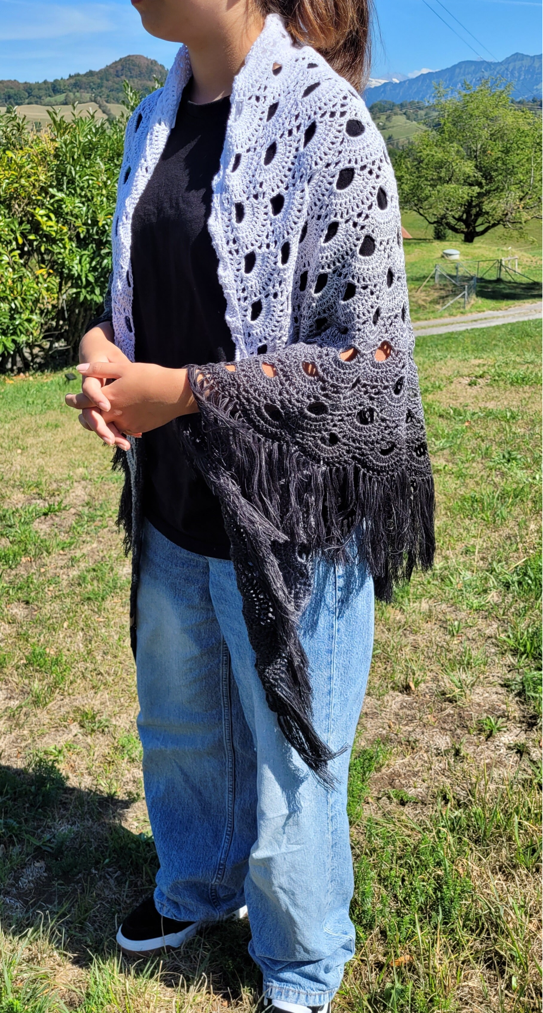 Muschelmuster Schwarz-Weiss