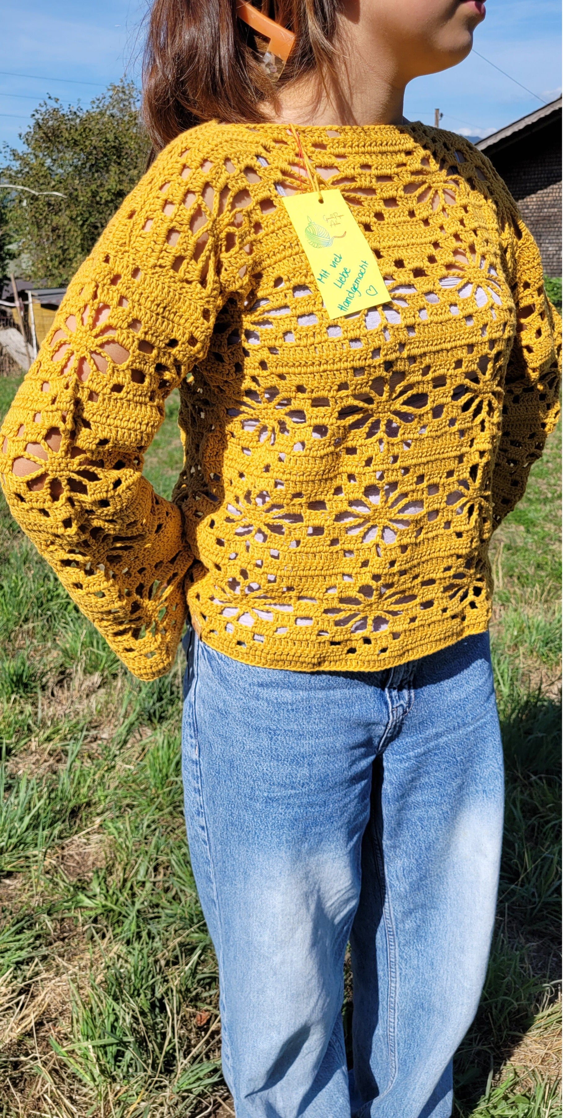 Sommer Pulli mit Blumenmuster Gr. S