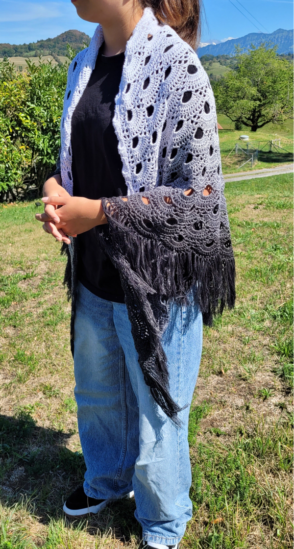 Muschelmuster Schwarz-Weiss