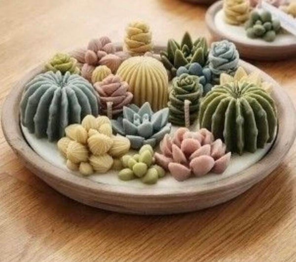 Cactus Dough Bowl Candle