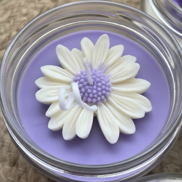 10 oz Soy Wax Candle with LavenderUnder Floral Accents