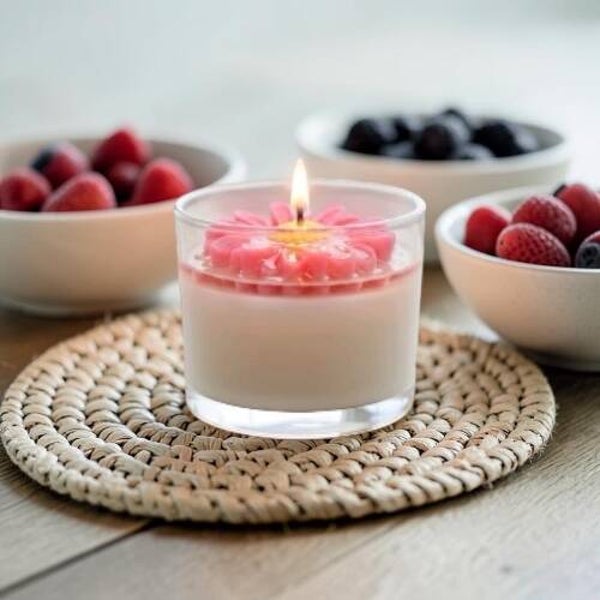 10 oz Pink and Yellow Daisy Candle